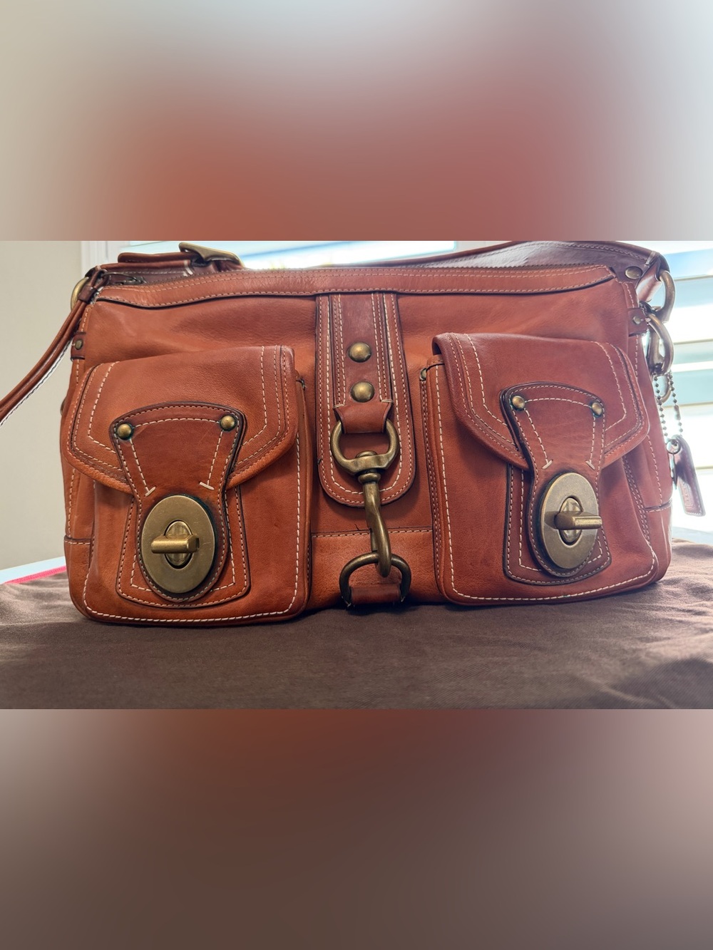 Coach 65th Anniversary Mandy Satchel Shoulder Bag w/Legacy Stripe lining - Picture 3 of 15
